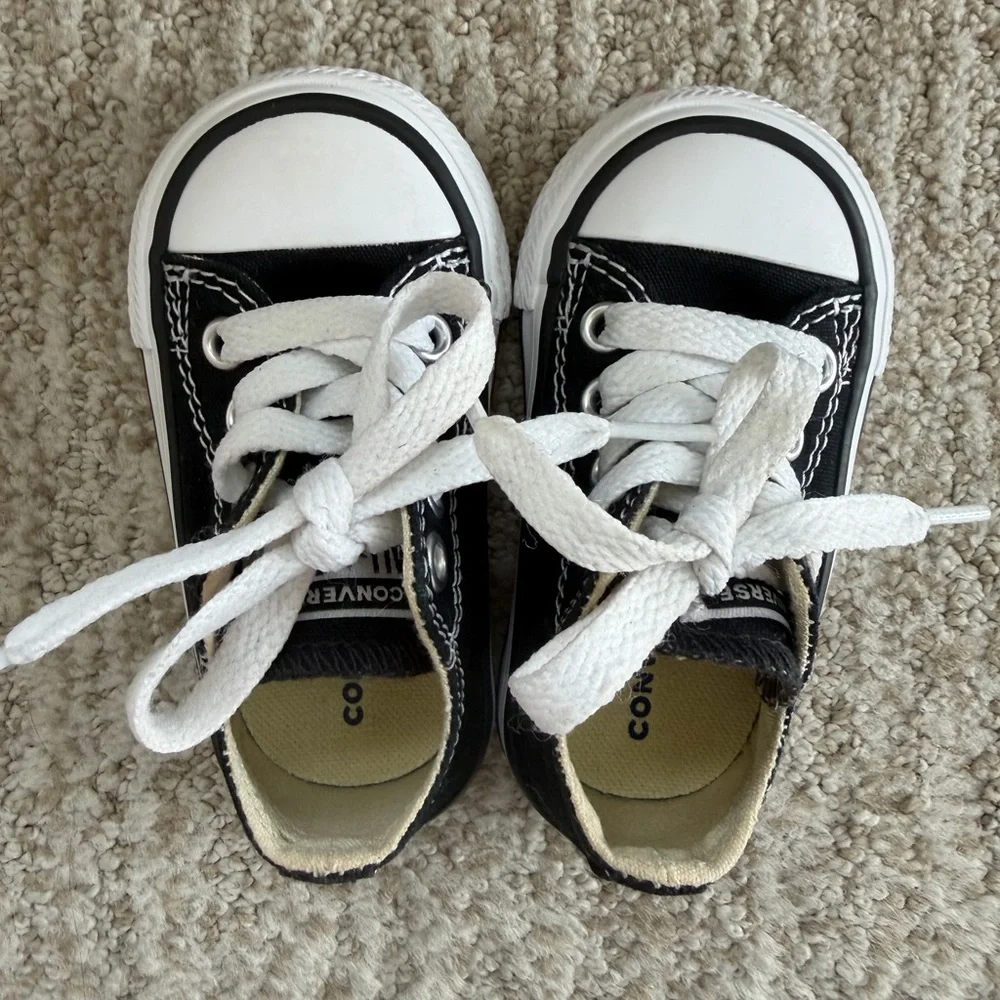 Converse Baby Chuck Taylor All Star Canvas LowTop Sneakers  Black. Baby size 3